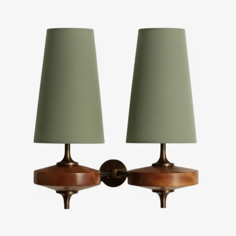 Retro Wandlamp met Stoffen Kap – Vintage Verlichting voor Slaapkamer | Sansoti