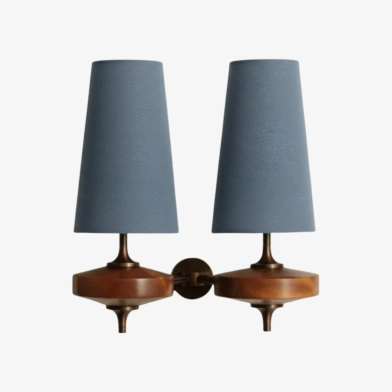 Retro Wandlamp met Stoffen Kap – Vintage Verlichting voor Slaapkamer | Sansoti