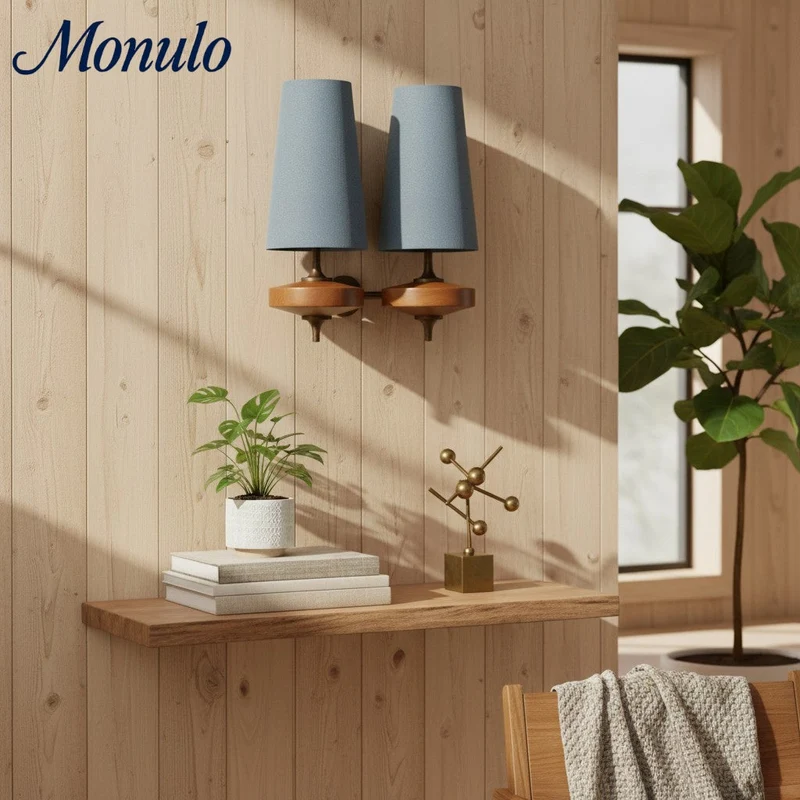 Retro Wandlamp met Stoffen Kap – Vintage Verlichting voor Slaapkamer | Sansoti