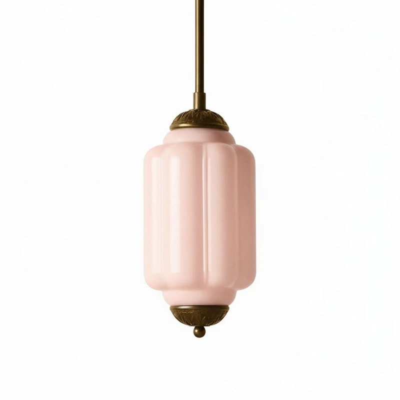 Vintage Melkglazen Hanglamp met Gegolfde Rand – Scandinavische Sfeerverlichting voor Keuken en Slaapkamer | Sansoti