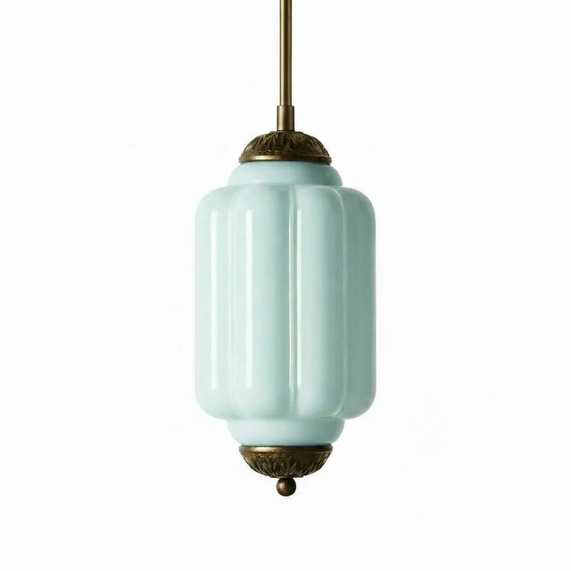 Vintage Melkglazen Hanglamp met Gegolfde Rand – Scandinavische Sfeerverlichting voor Keuken en Slaapkamer | Sansoti