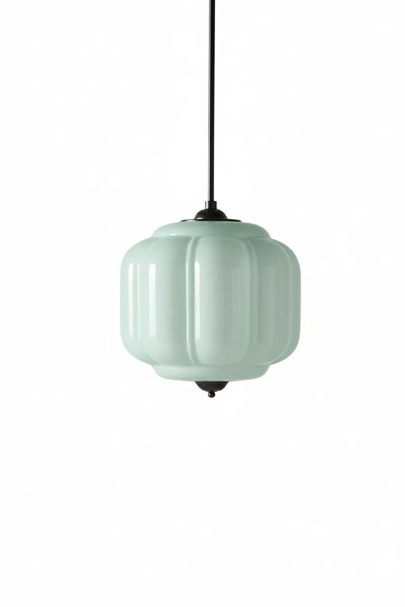 Vintage Melkglazen Hanglamp met Gegolfde Rand – Scandinavische Sfeerverlichting voor Keuken en Slaapkamer | Sansoti