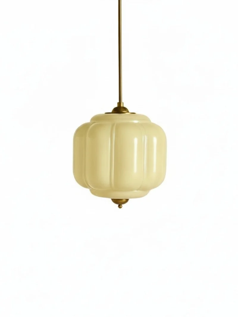 Vintage Melkglazen Hanglamp met Gegolfde Rand – Scandinavische Sfeerverlichting voor Keuken en Slaapkamer | Sansoti