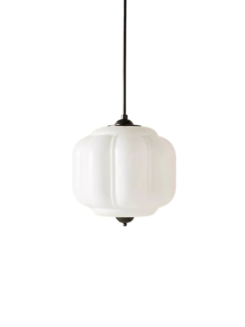 Vintage Melkglazen Hanglamp met Gegolfde Rand – Scandinavische Sfeerverlichting voor Keuken en Slaapkamer | Sansoti