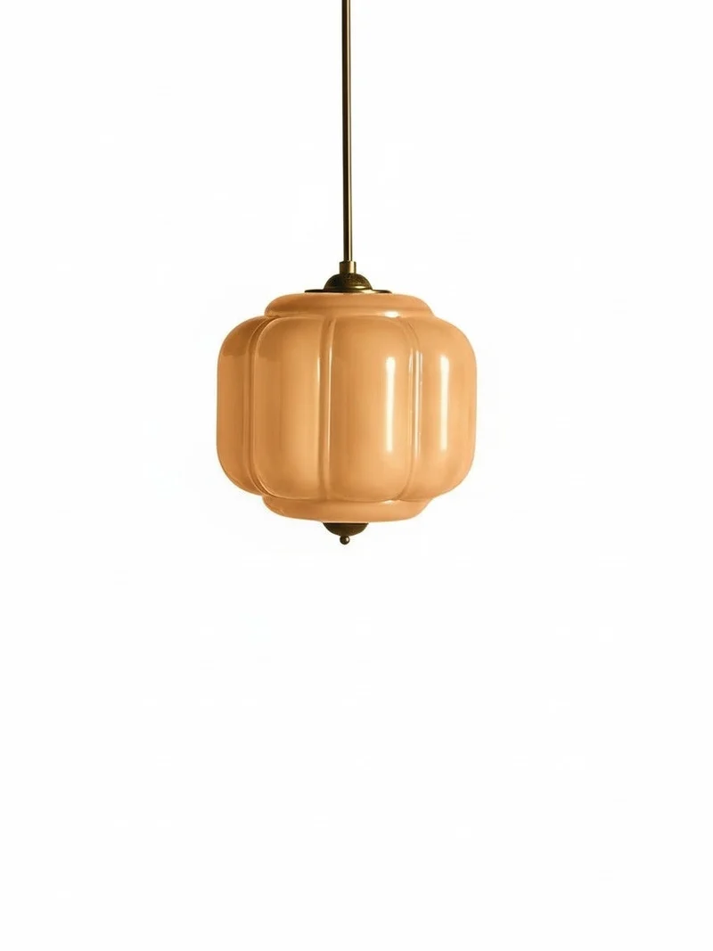 Vintage Melkglazen Hanglamp met Gegolfde Rand – Scandinavische Sfeerverlichting voor Keuken en Slaapkamer | Sansoti