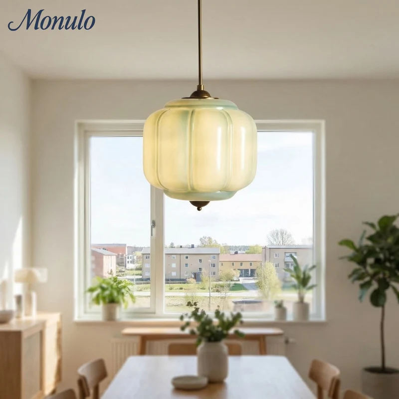 Vintage Melkglazen Hanglamp met Gegolfde Rand – Scandinavische Sfeerverlichting voor Keuken en Slaapkamer | Sansoti