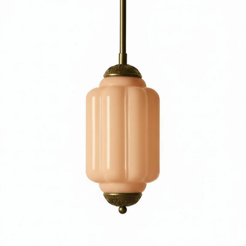 Vintage Melkglazen Hanglamp met Gegolfde Rand – Scandinavische Sfeerverlichting voor Keuken en Slaapkamer | Sansoti