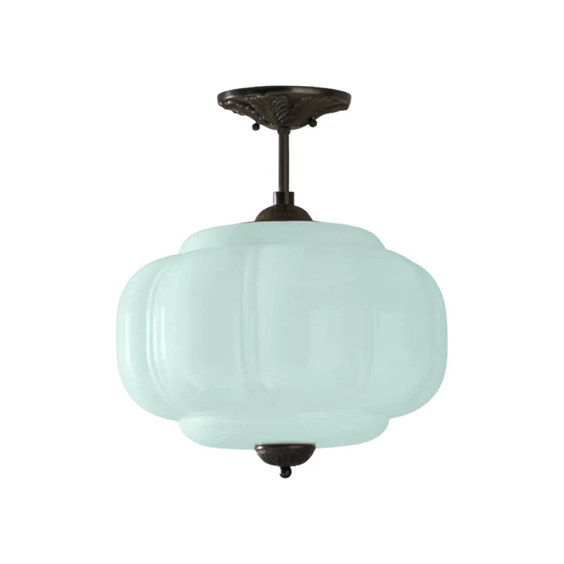 Vintage Melkglazen Hanglamp met Gegolfde Rand – Scandinavische Sfeerverlichting voor Keuken en Slaapkamer | Sansoti