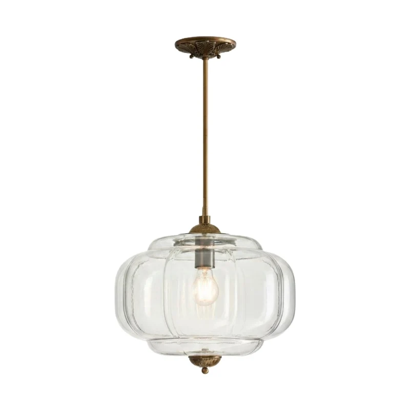Vintage Melkglazen Hanglamp met Gegolfde Rand – Scandinavische Sfeerverlichting voor Keuken en Slaapkamer | Sansoti