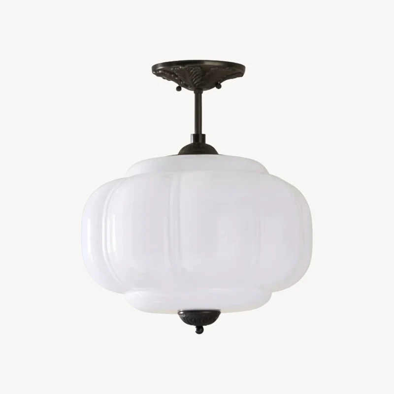 Vintage Melkglazen Hanglamp met Gegolfde Rand – Scandinavische Sfeerverlichting voor Keuken en Slaapkamer | Sansoti