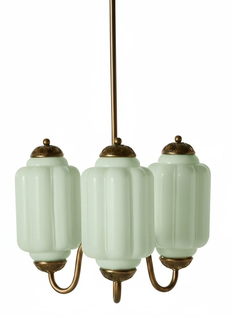 Vintage Melkglazen Hanglamp met Gegolfde Rand – Scandinavische Sfeerverlichting voor Keuken en Slaapkamer | Sansoti