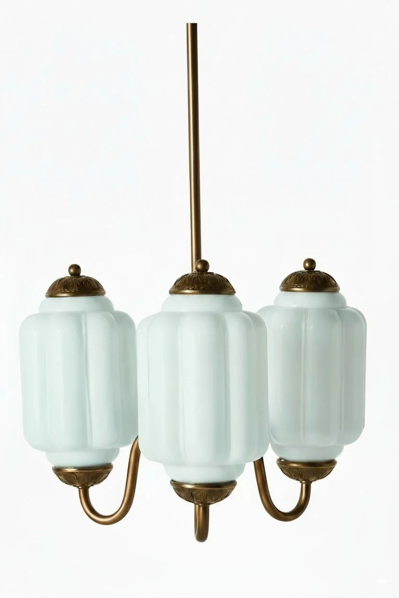 Vintage Melkglazen Hanglamp met Gegolfde Rand – Scandinavische Sfeerverlichting voor Keuken en Slaapkamer | Sansoti