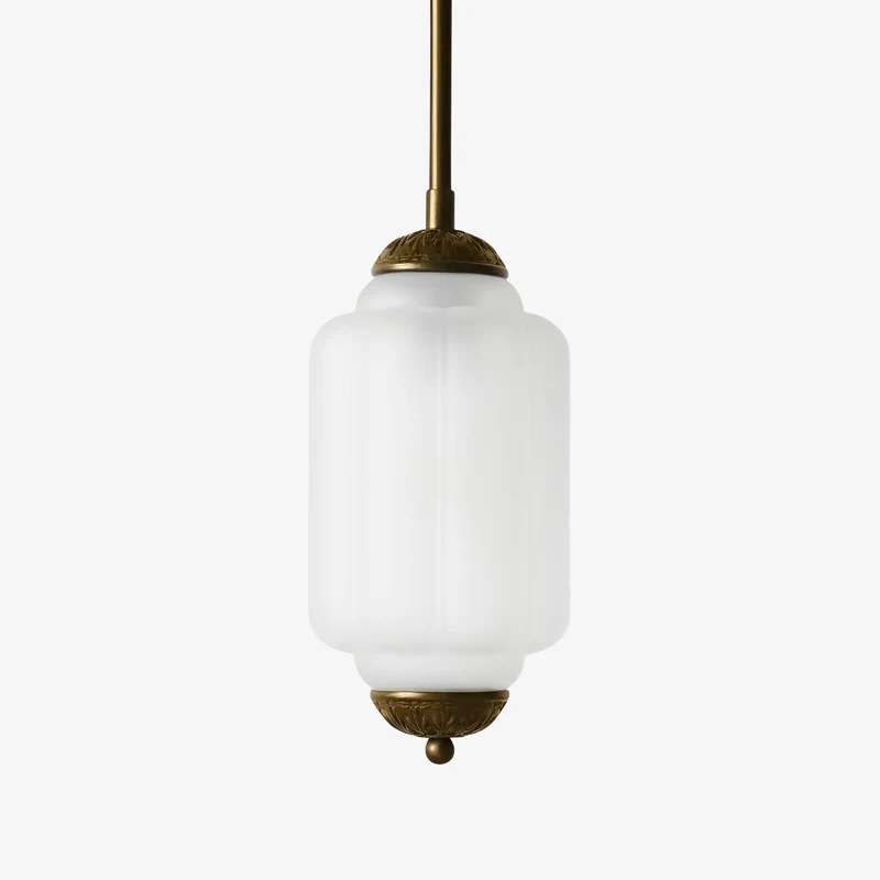 Vintage Melkglazen Hanglamp met Gegolfde Rand – Scandinavische Sfeerverlichting voor Keuken en Slaapkamer | Sansoti