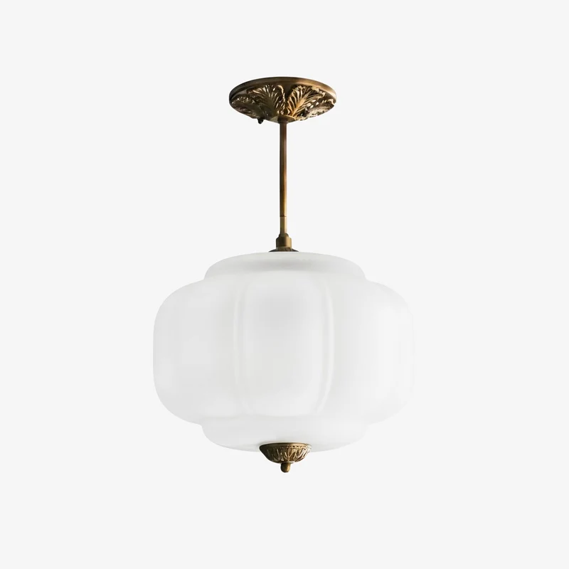 Vintage Melkglazen Hanglamp met Gegolfde Rand – Scandinavische Sfeerverlichting voor Keuken en Slaapkamer | Sansoti