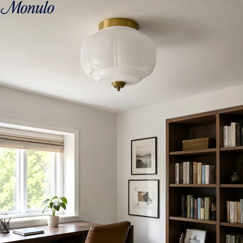 Plafondlamp Melkglas Glazen Kap Moderne Verlichting Scandinavische Stijl Woonkamer Eetkamer Slaapkamer Flush Mount | Sansoti