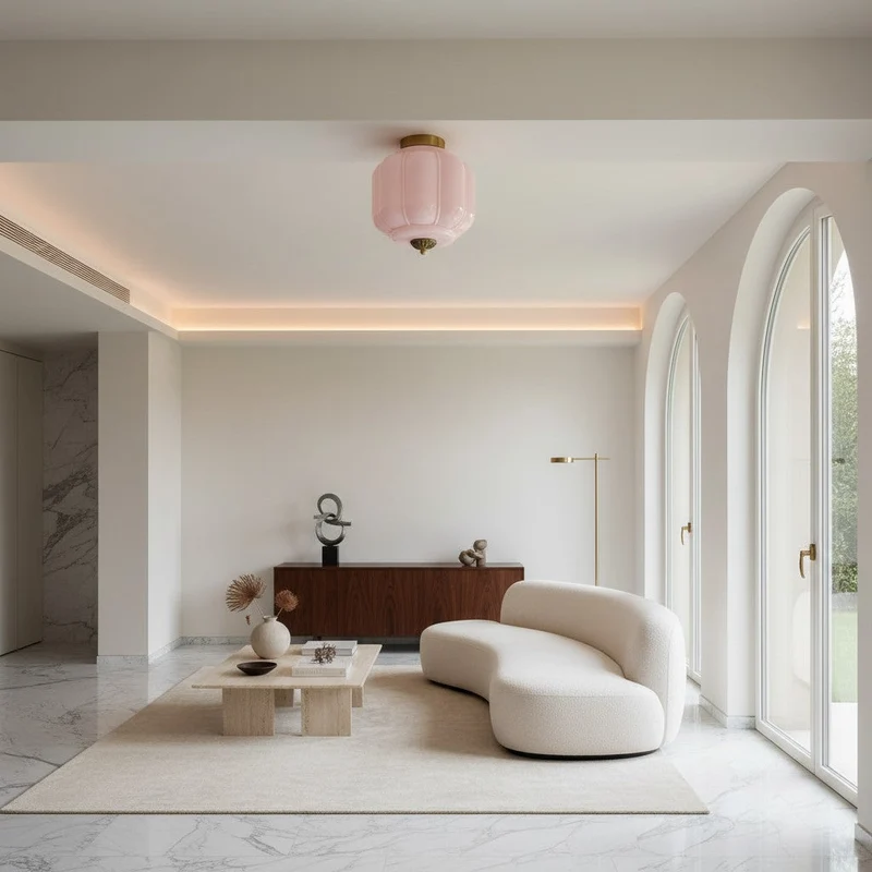 Plafondlamp Melkglas Glazen Kap Moderne Verlichting Scandinavische Stijl Woonkamer Eetkamer Slaapkamer Flush Mount | Sansoti