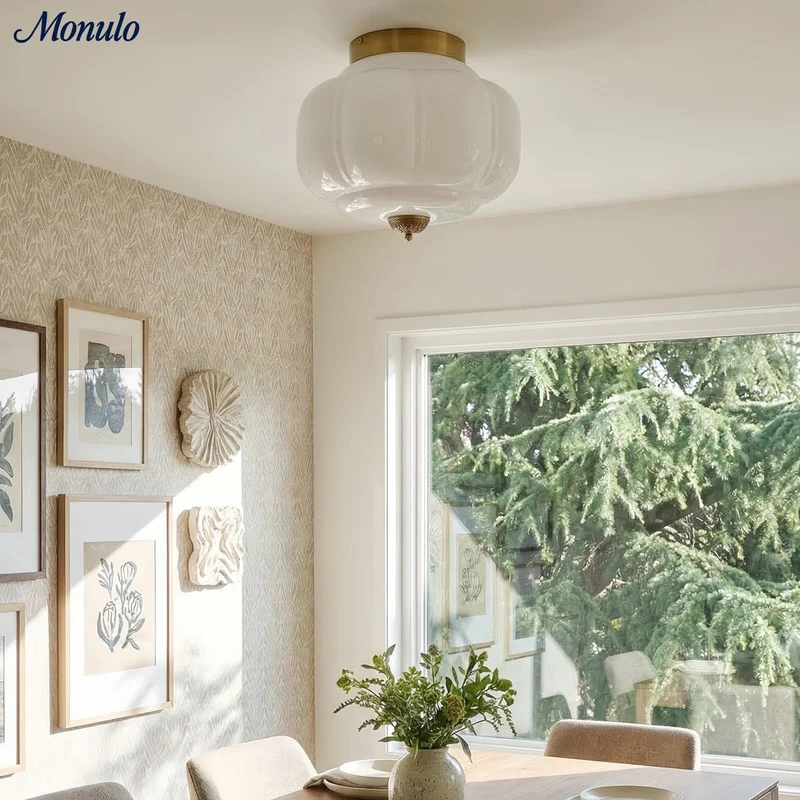 Plafondlamp Melkglas Glazen Kap Moderne Verlichting Scandinavische Stijl Woonkamer Eetkamer Slaapkamer Flush Mount | Sansoti
