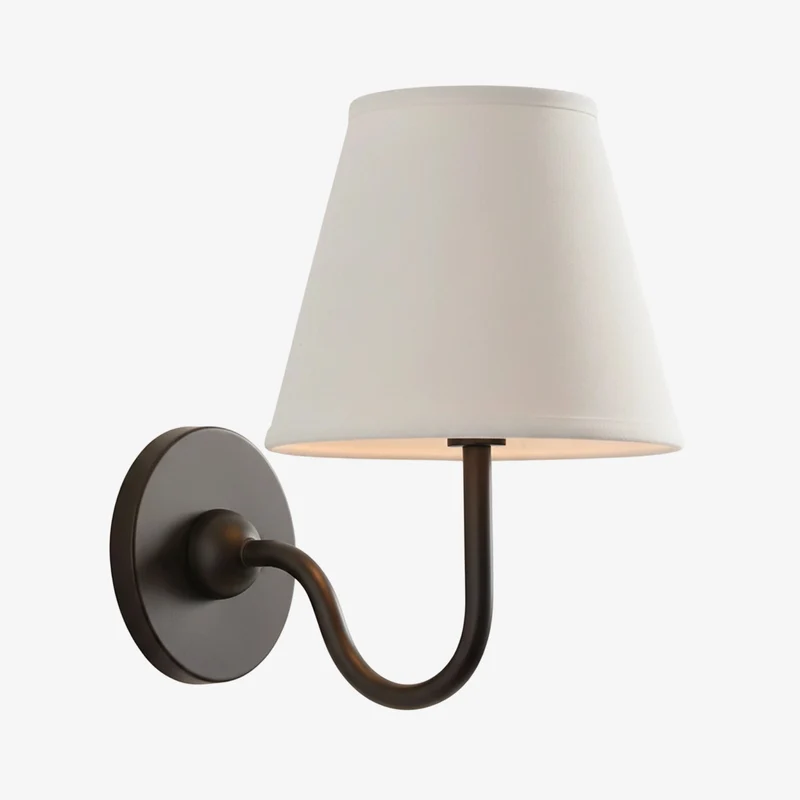 Wandlamp met Geplisseerde Stoffen Kap – Klassieke Verlichting voor Slaapkamer en Woonkamer | Sansoti