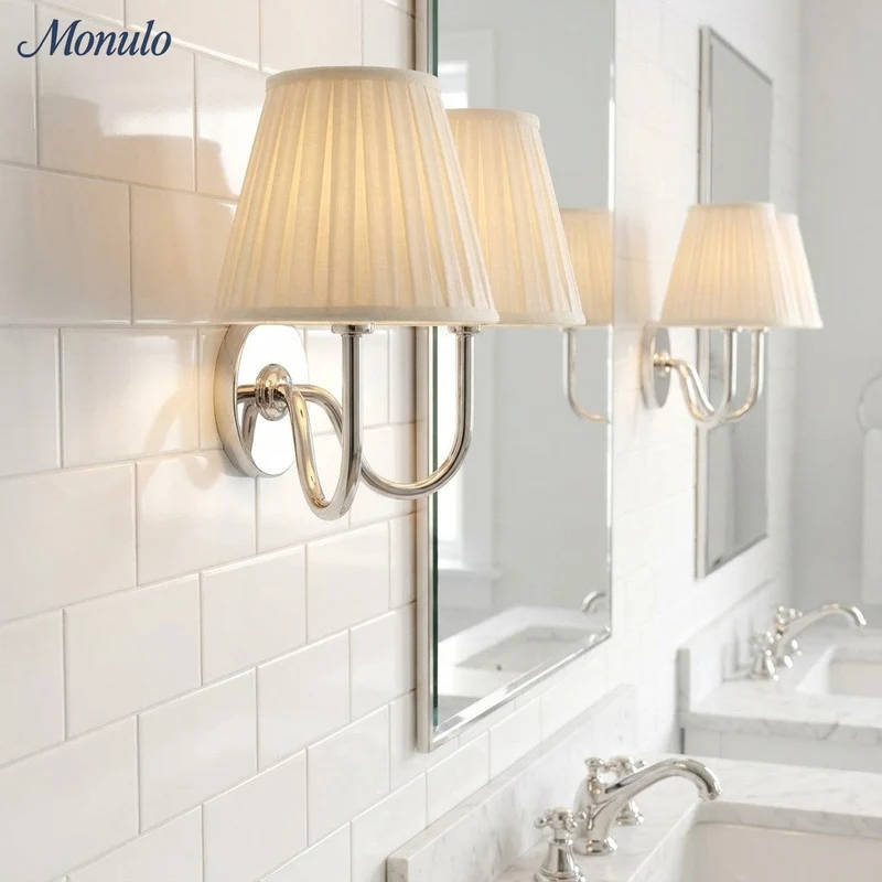Wandlamp met Geplisseerde Stoffen Kap – Klassieke Verlichting voor Slaapkamer en Woonkamer | Sansoti