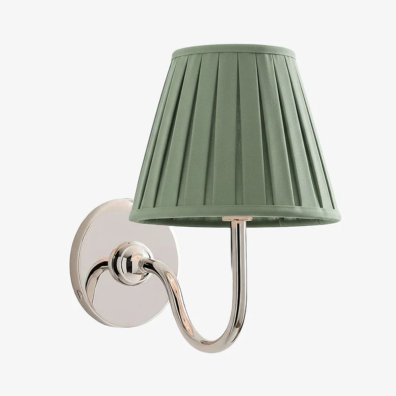 Wandlamp met Geplisseerde Stoffen Kap – Klassieke Verlichting voor Slaapkamer en Woonkamer | Sansoti