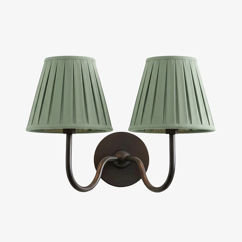 Wandlamp met Geplisseerde Stoffen Kap – Klassieke Verlichting voor Slaapkamer en Woonkamer | Sansoti