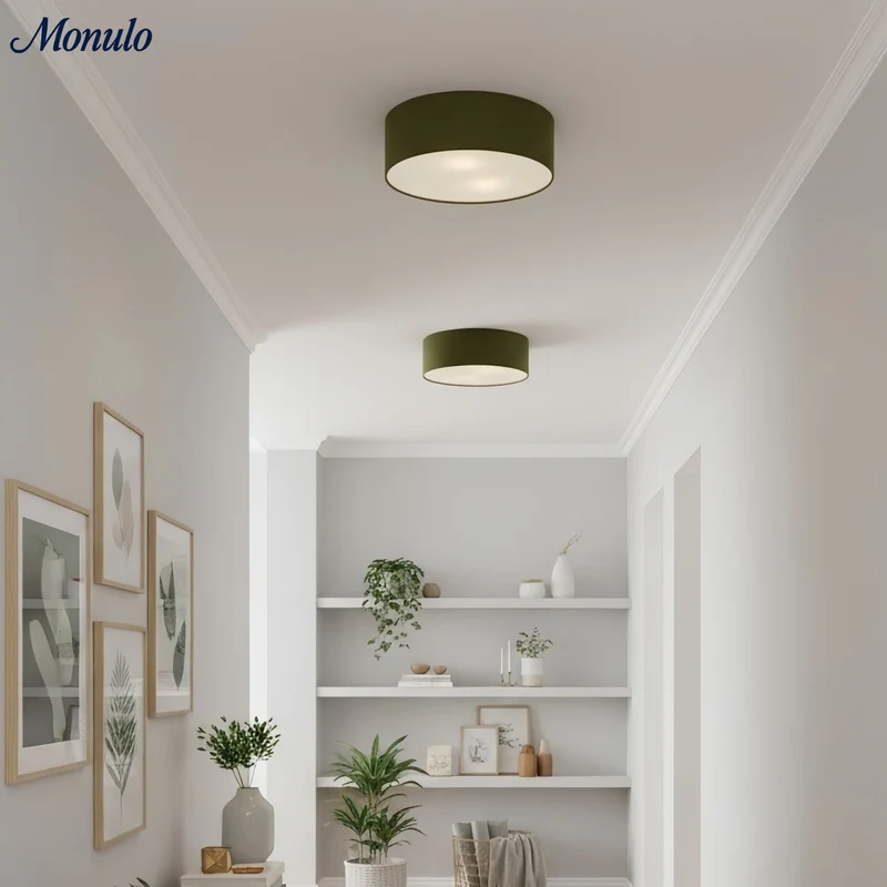 Plafondlamp met Linnen Kap – Drumvorm Ø30/45cm – Modern Scandinavisch Design – Elegante Verlichting Woonkamer Slaapkamer Eetkamer | Sansoti