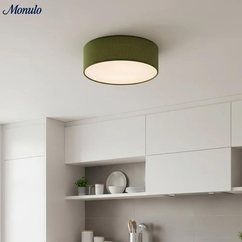 Plafondlamp met Linnen Kap – Drumvorm Ø30/45cm – Modern Scandinavisch Design – Elegante Verlichting Woonkamer Slaapkamer Eetkamer | Sansoti
