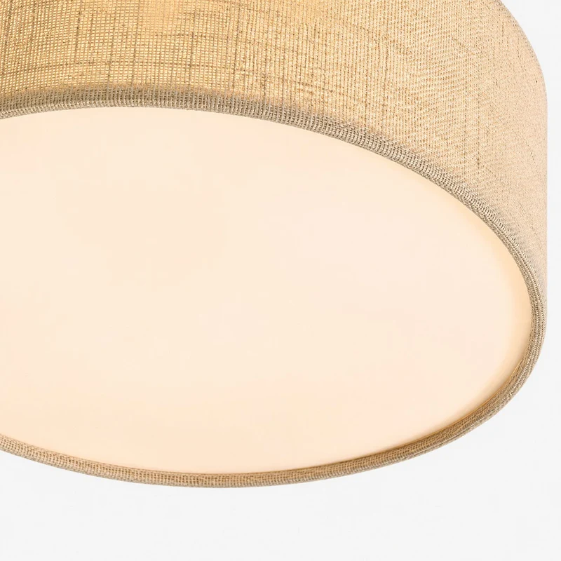 Plafondlamp met Linnen Kap – Drumvorm Ø30/45cm – Modern Scandinavisch Design – Elegante Verlichting Woonkamer Slaapkamer Eetkamer | Sansoti
