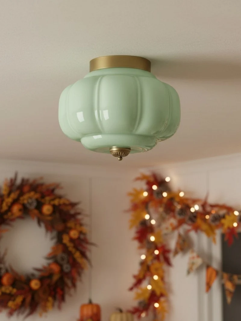 Retro Plafondlamp met Melkglazen Kap – Verfijnde Semi-Flush Mount Verlichting voor Moderne Interieurs | Sansoti