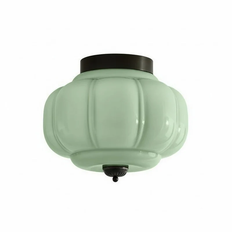 Retro Plafondlamp met Melkglazen Kap – Verfijnde Semi-Flush Mount Verlichting voor Moderne Interieurs | Sansoti
