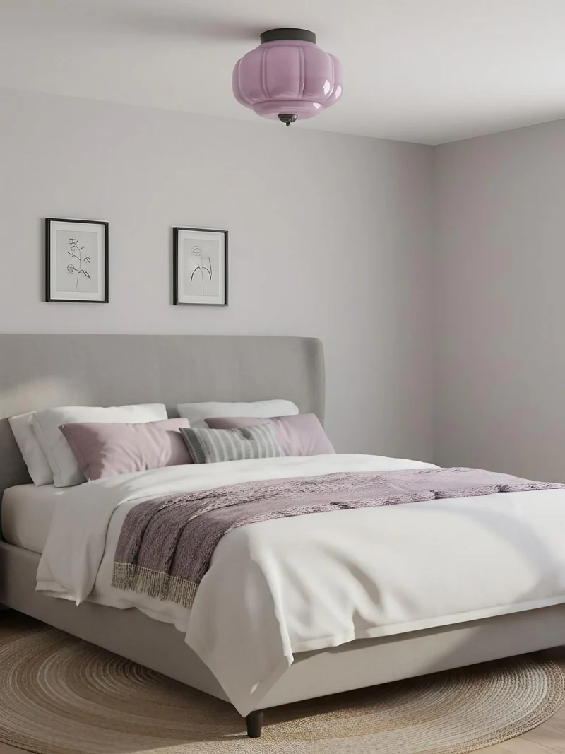 Retro Plafondlamp met Melkglazen Kap – Verfijnde Semi-Flush Mount Verlichting voor Moderne Interieurs | Sansoti