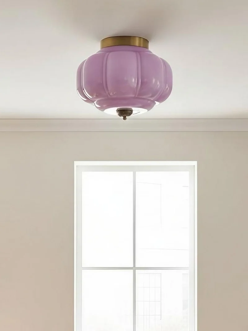 Retro Plafondlamp met Melkglazen Kap – Verfijnde Semi-Flush Mount Verlichting voor Moderne Interieurs | Sansoti