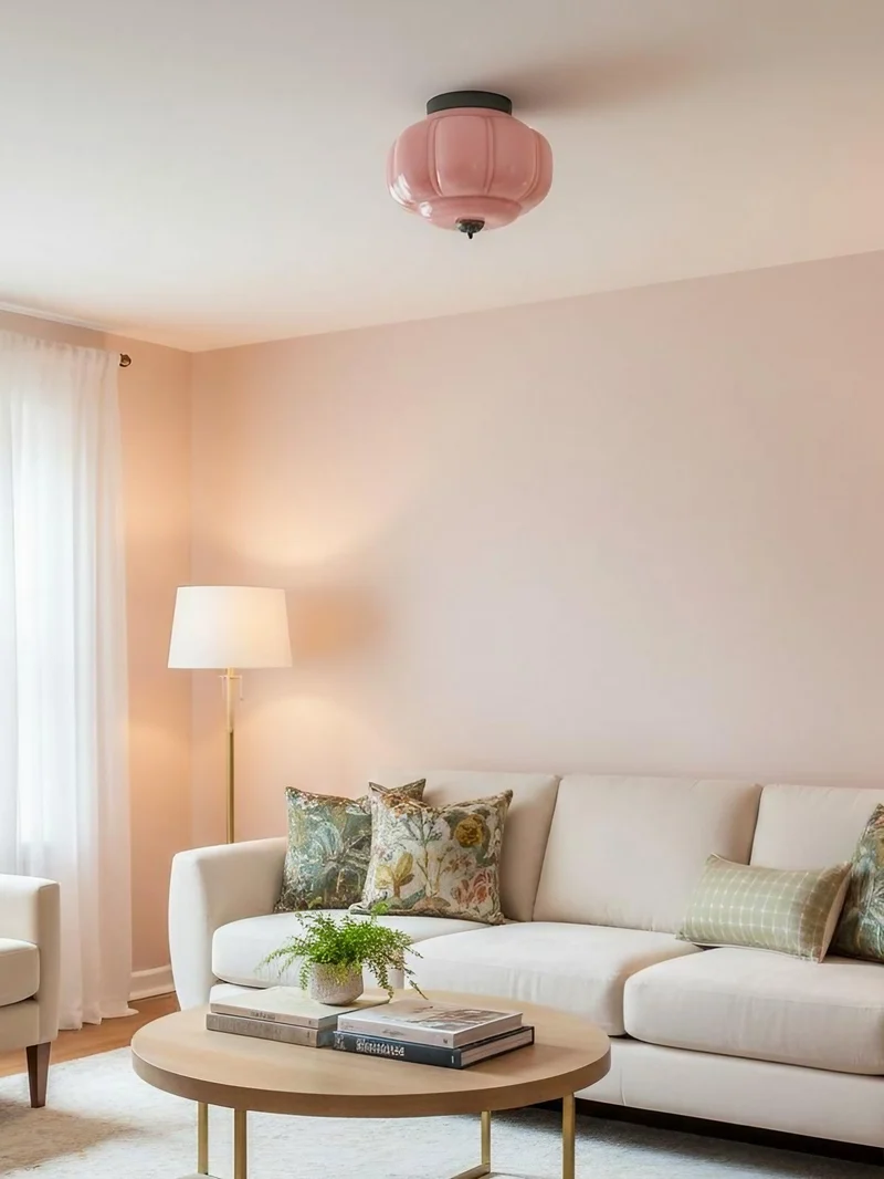 Retro Plafondlamp met Melkglazen Kap – Verfijnde Semi-Flush Mount Verlichting voor Moderne Interieurs | Sansoti