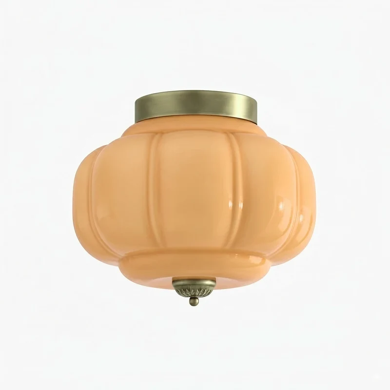Retro Plafondlamp met Melkglazen Kap – Verfijnde Semi-Flush Mount Verlichting voor Moderne Interieurs | Sansoti