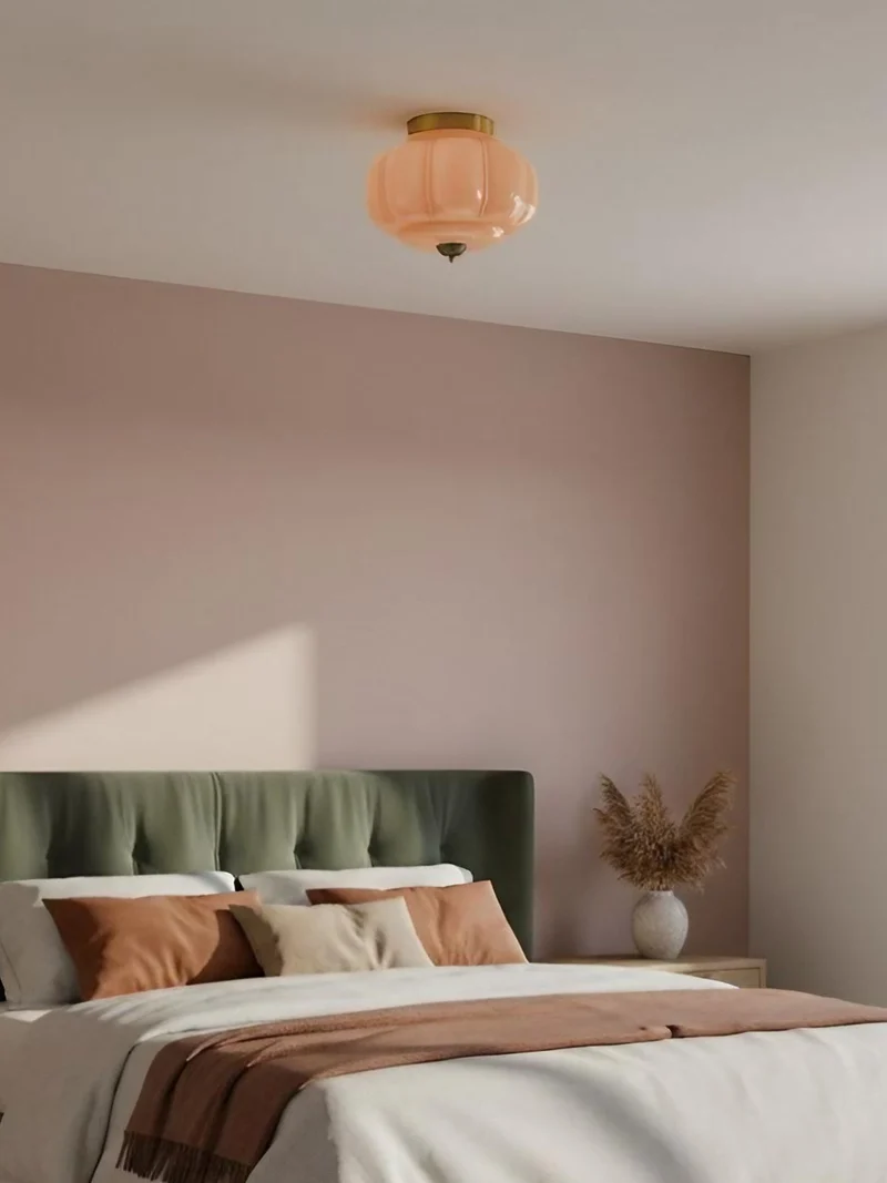 Retro Plafondlamp met Melkglazen Kap – Verfijnde Semi-Flush Mount Verlichting voor Moderne Interieurs | Sansoti
