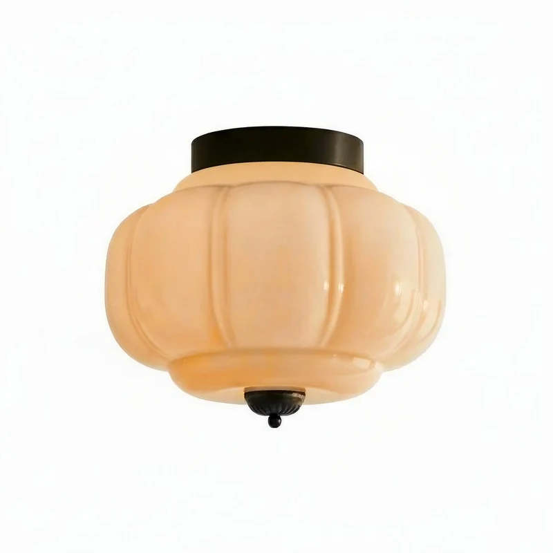 Retro Plafondlamp met Melkglazen Kap – Verfijnde Semi-Flush Mount Verlichting voor Moderne Interieurs | Sansoti