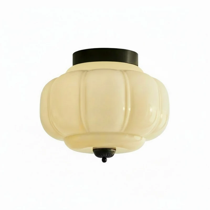 Retro Plafondlamp met Melkglazen Kap – Verfijnde Semi-Flush Mount Verlichting voor Moderne Interieurs | Sansoti