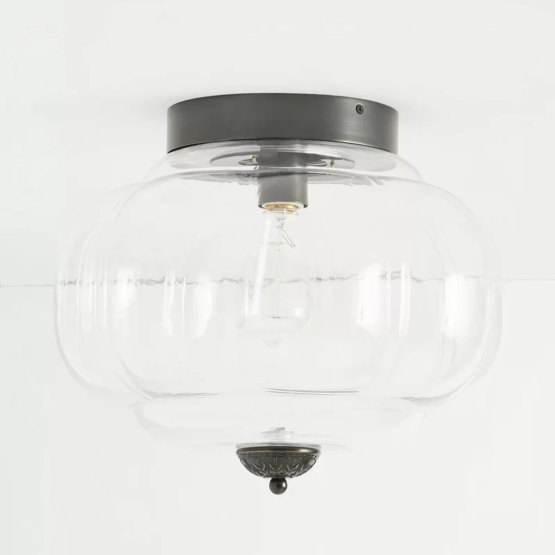 Retro Plafondlamp met Melkglazen Kap – Verfijnde Semi-Flush Mount Verlichting voor Moderne Interieurs | Sansoti