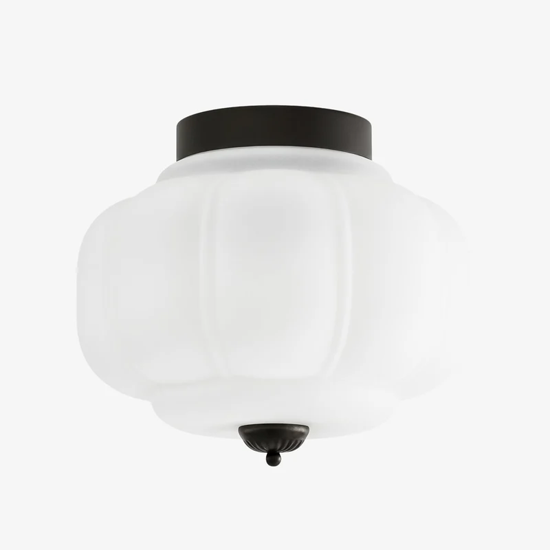 Retro Plafondlamp met Melkglazen Kap – Verfijnde Semi-Flush Mount Verlichting voor Moderne Interieurs | Sansoti