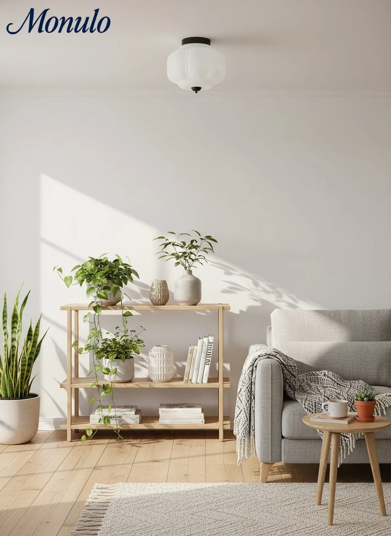Retro Plafondlamp met Melkglazen Kap – Verfijnde Semi-Flush Mount Verlichting voor Moderne Interieurs | Sansoti