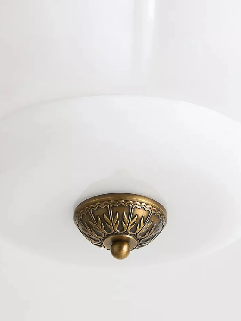 Retro Plafondlamp met Melkglazen Kap – Verfijnde Semi-Flush Mount Verlichting voor Moderne Interieurs | Sansoti