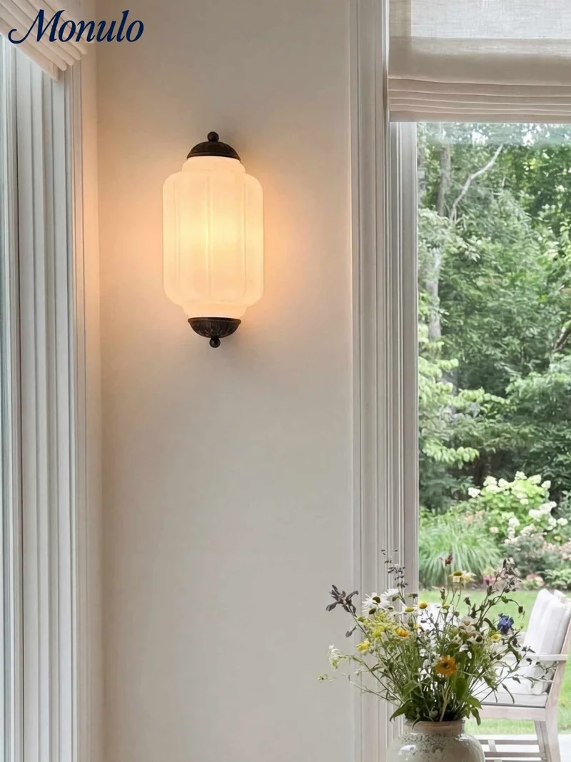 Wandlamp Melkglas voor Slaapkamer Gang Scandinavische Stijl | Sansoti