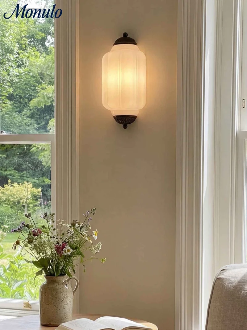 Wandlamp Melkglas voor Slaapkamer Gang Scandinavische Stijl | Sansoti