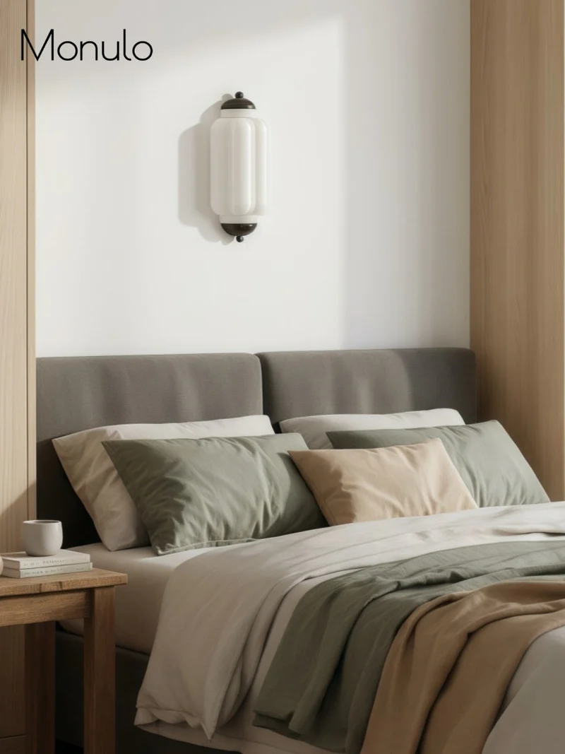Wandlamp Melkglas voor Slaapkamer Gang Scandinavische Stijl | Sansoti