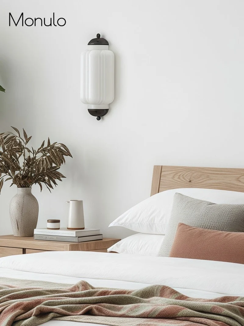 Wandlamp Melkglas voor Slaapkamer Gang Scandinavische Stijl | Sansoti