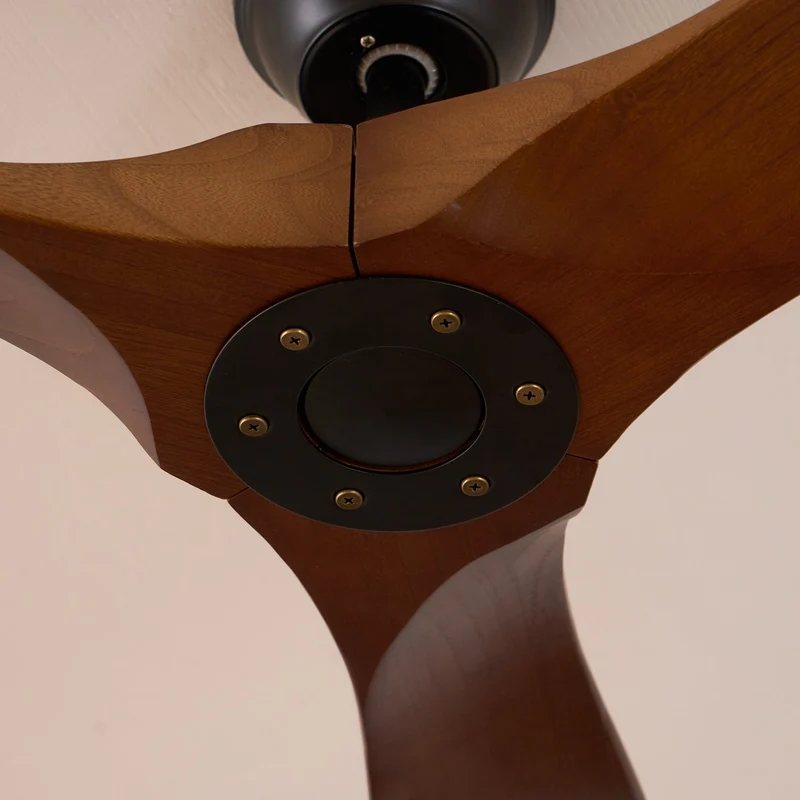 Houten Plafondventilator met Afstandsbediening – 6 Snelheden & 35W Motor – 106cm of 132cm | Sansoti