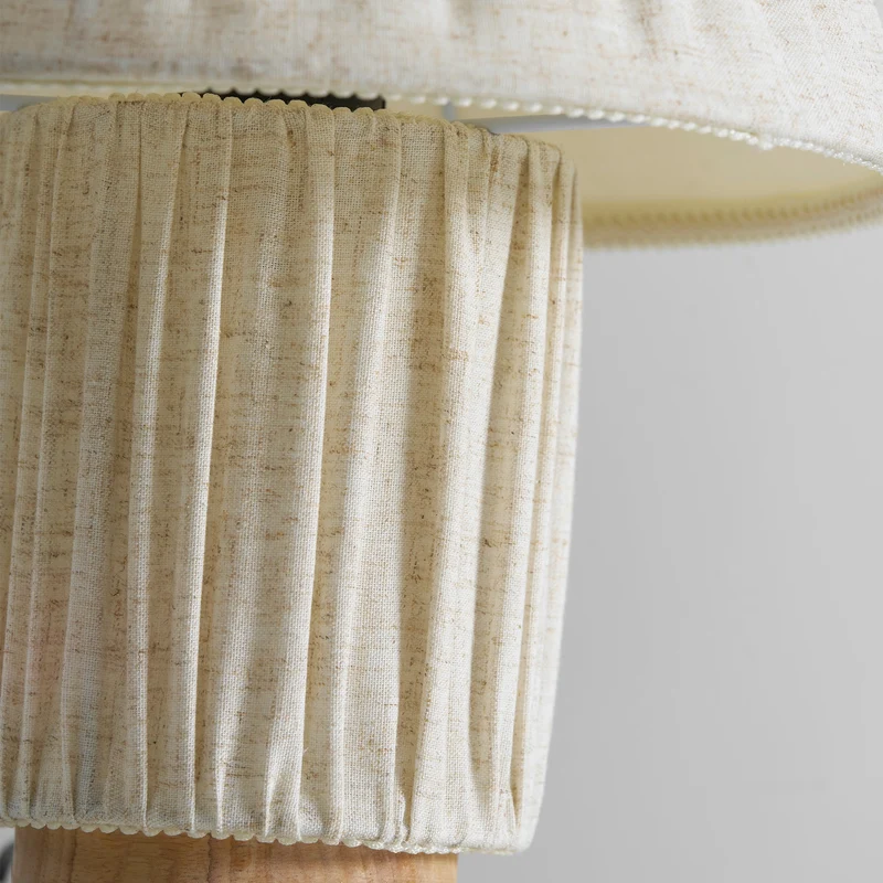 Retro Tafellamp met Geplooide Stoffen Kap – Warm Zacht Licht – Scandinavisch Minimalistisch Design voor Slaapkamer Woonkamer | Sansoti