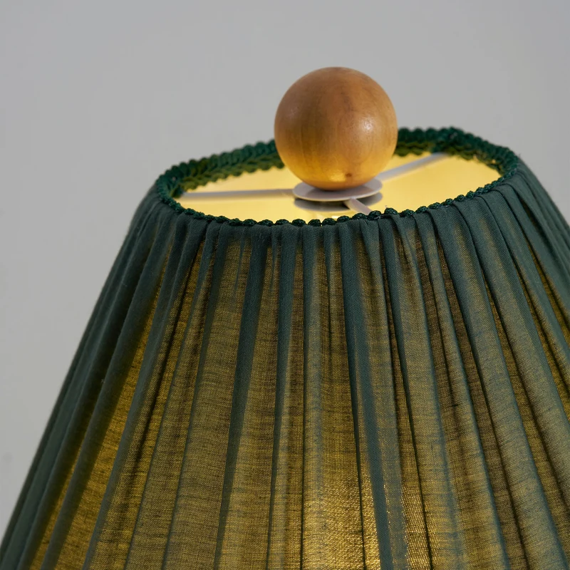 Retro Tafellamp met Geplooide Stoffen Kap – Warm Zacht Licht – Scandinavisch Minimalistisch Design voor Slaapkamer Woonkamer | Sansoti