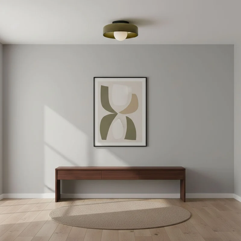 Disc Orb Plafondlamp – Moderne Glazen Lampenkap Rond Scandinavisch Design Messing Basis 3 Lichtpunten Warm Licht Woonkamer Slaapkamer Eetkamer | Sansoti