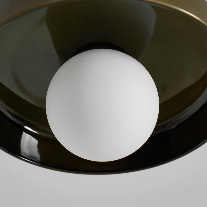 Disc Orb Plafondlamp – Moderne Glazen Lampenkap Rond Scandinavisch Design Messing Basis 3 Lichtpunten Warm Licht Woonkamer Slaapkamer Eetkamer | Sansoti